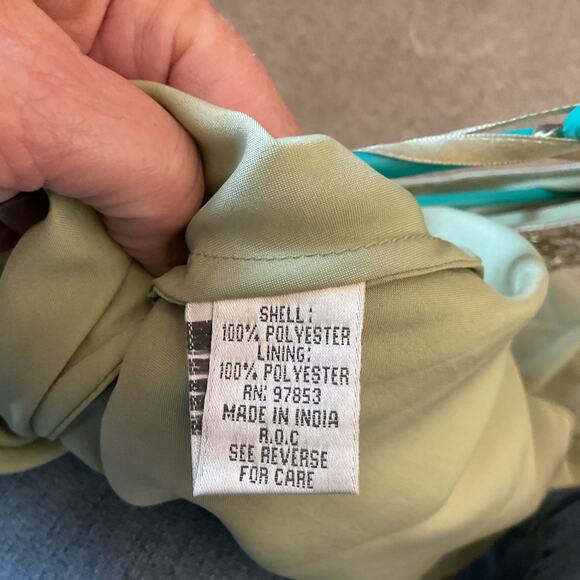 J Kara Green Sequins and Beads Sleeveless Long Formal Gown 10 - Picture 8 of 11